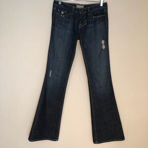 Belle Flare Distressed Flap Pocket Jeans Sz26